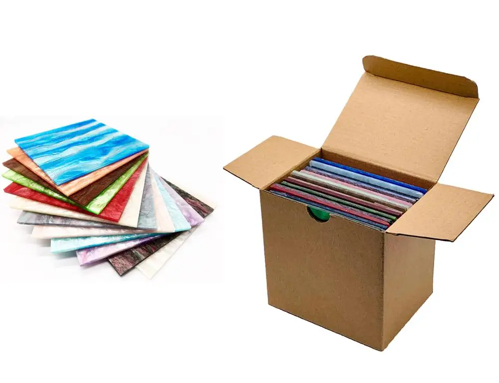 

A Full Set of Acrylic (PMMA) Ripple Glittering Sheets, 98mm x 98mm x 3.0mm (L x W x T), 20 Colors/Set