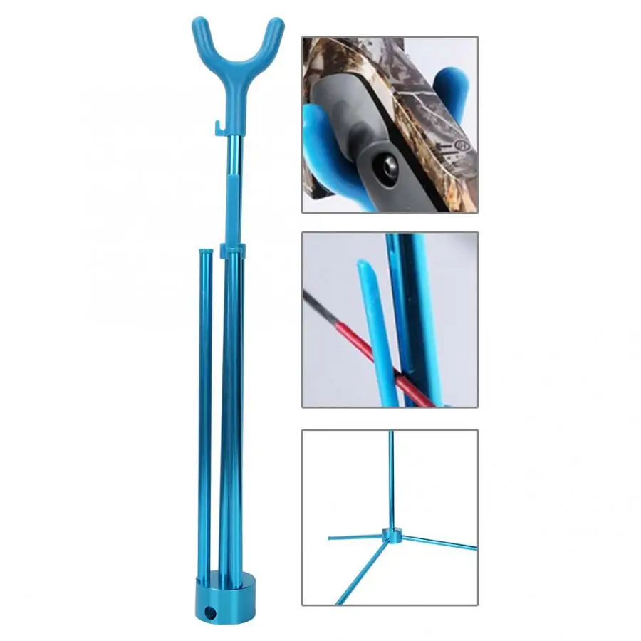 Blue Archery Bow Tripod Detachable Stand Outdoor Compound Recurve Bows Hunting Accessory Blue Archery Bow Tripod Detachable Stand Outdoor Compound Recurve Bows Hunting Accessory