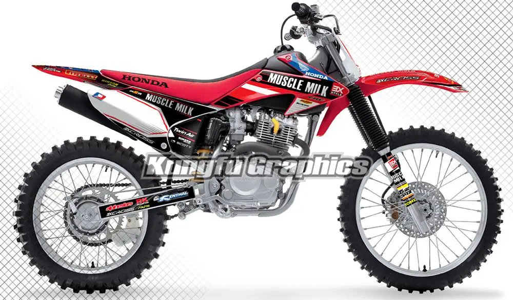 И рисунком кунг-фу Графика Байк Гонки таблички Набор наклеек для Honda CRF 150F 230F CRF150F