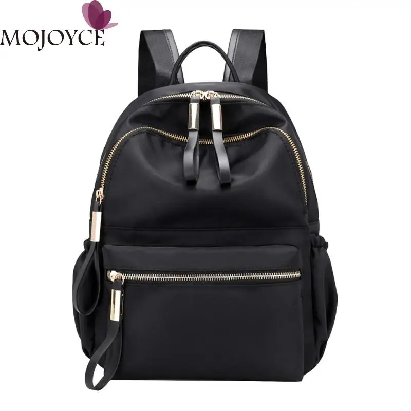 

Women Large Capacity Backpack Preppy Nylon Solid Shoulder Travel Schoolbags