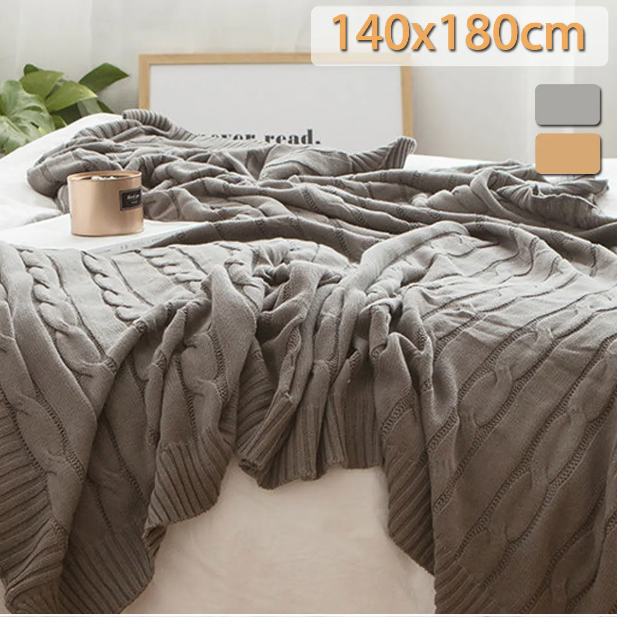 

Solid Color Knitted Cotton Wool Blanket Handmade Soft Plaid Throw Blanket On Sofa Bed Plane Warm Bedspreads Home Decor