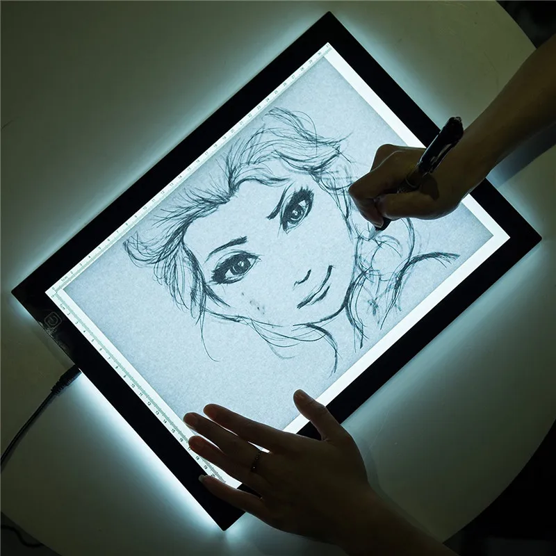

USB A4 LED Artist Tattoo Art Stencil Board Light Box Tracing Drawing Board Pad Highlight Stepless Dimming Memory Graphic Tablet