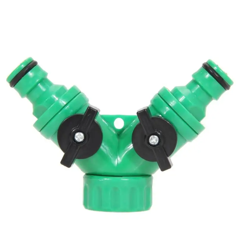 

High Quality New Hot ABS Plastic Hose Pipe Tool 2 Way Connector 2 Way Tap Garden Hose Pipes Splitters Free Shipping