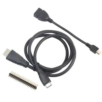 

3 in 1 Kit Mini HDMI to HDMI+Micro USB+GPIO Header for Raspberry Pi Zero W 1.3 Male Header GPIO Pins for Raspberry Pi Zero Kits