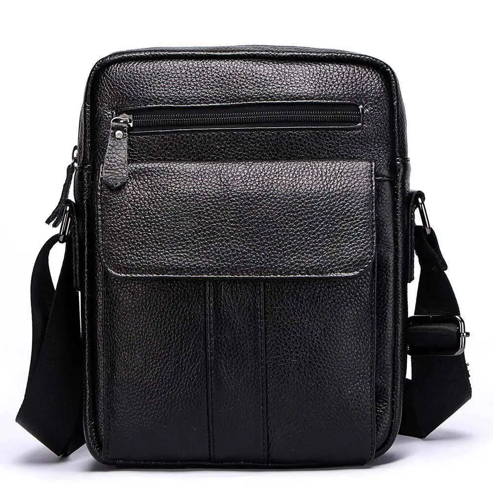 

Fashion Men Crossbody Bag Fashion Leather Shoulder Bag Casual Black Business Mens Hand bag For Phone High Quality Travel Flap