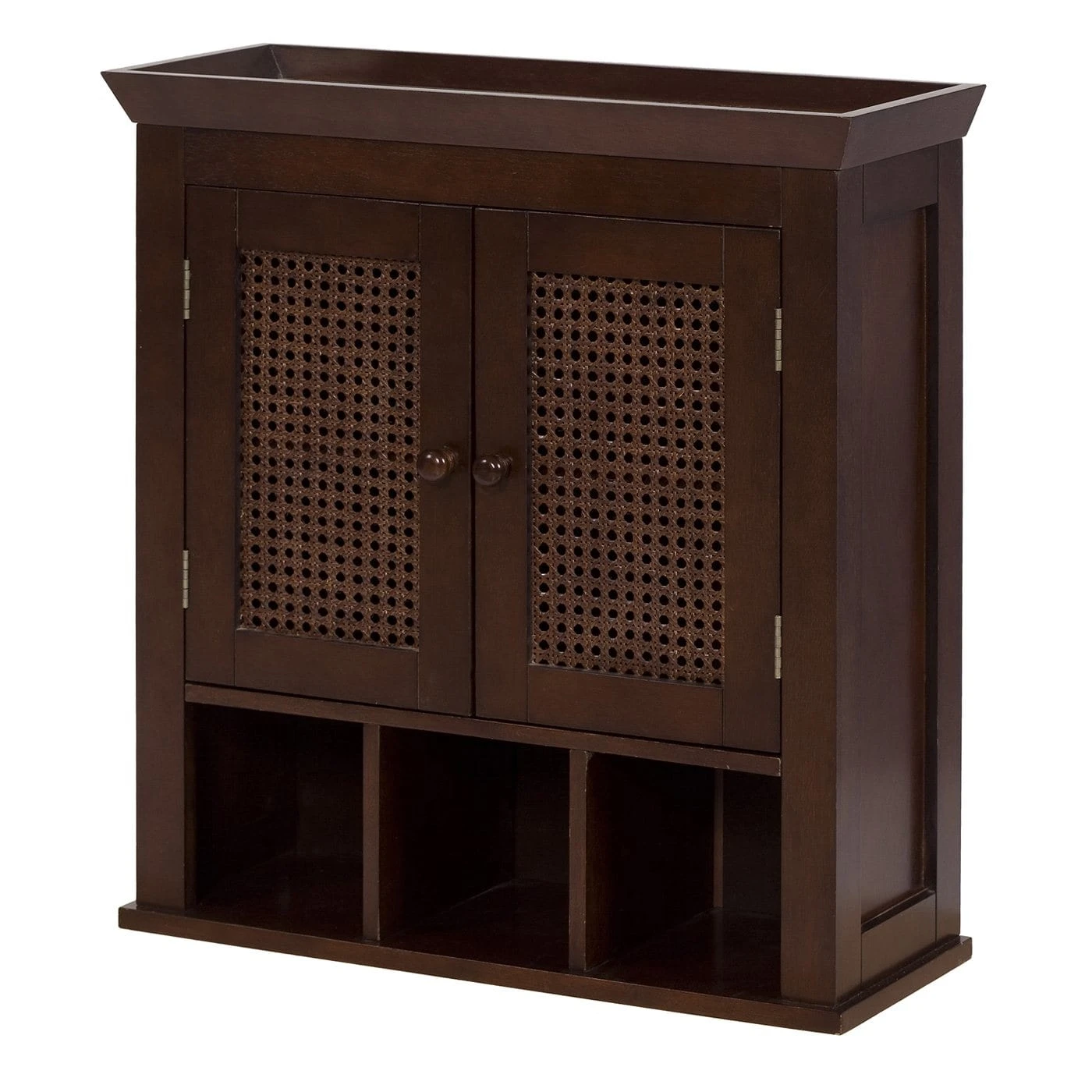 Elegant Home Fashions 6018 Cane 2 Door Wall with Cubbiesin