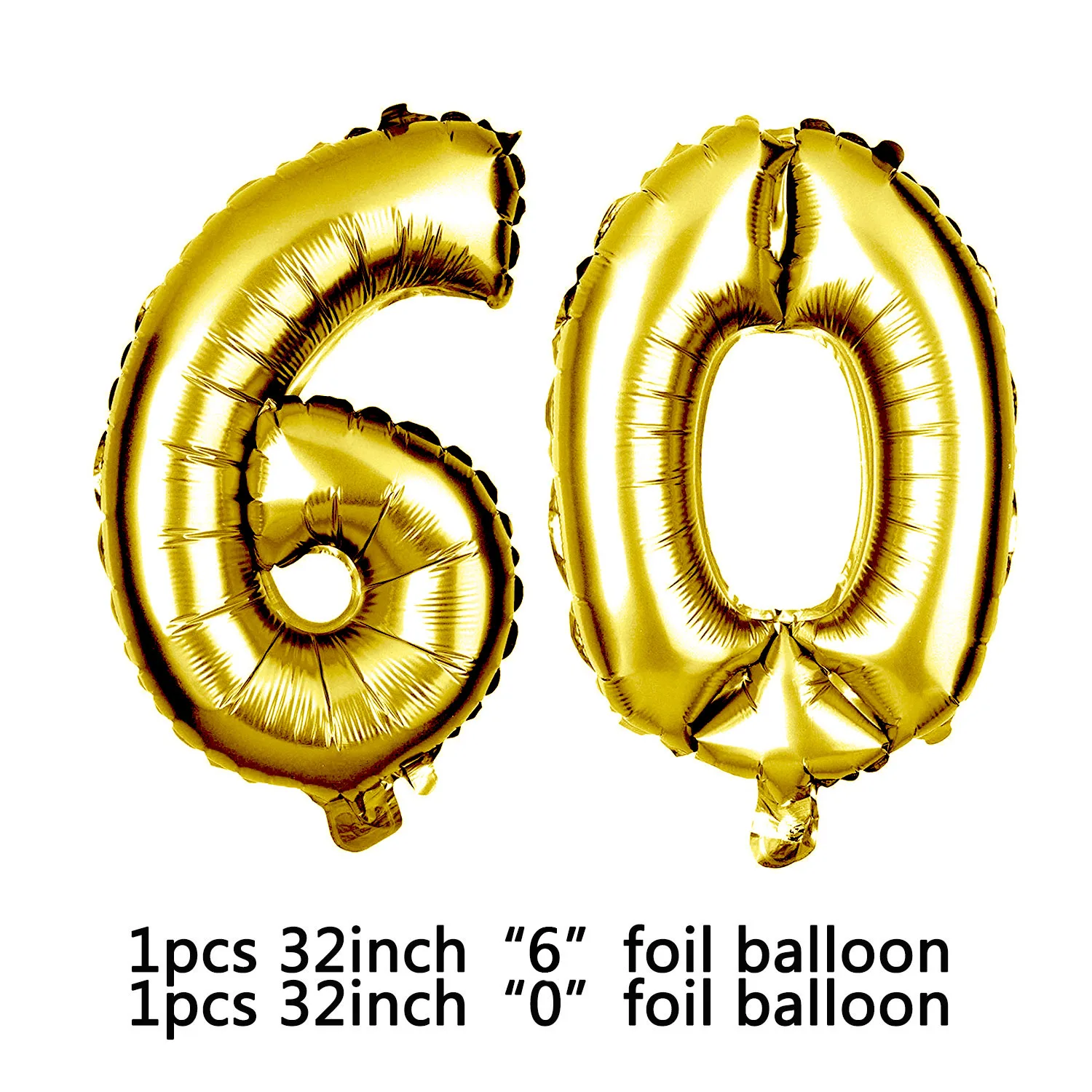 Amawil Black Happy Birthday Banner Gold Number 60 Foil Helium Balloon For Adult 60th Birthday Party Decorations 7D