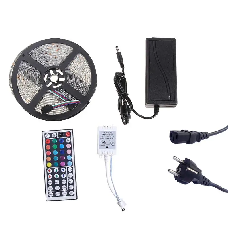 

Waterproof RGB String Light Solor Powered 12V 5m RGB String Light+44 key Remote Controller+Power Adapter(EU/US Plug) X-mas Lamps