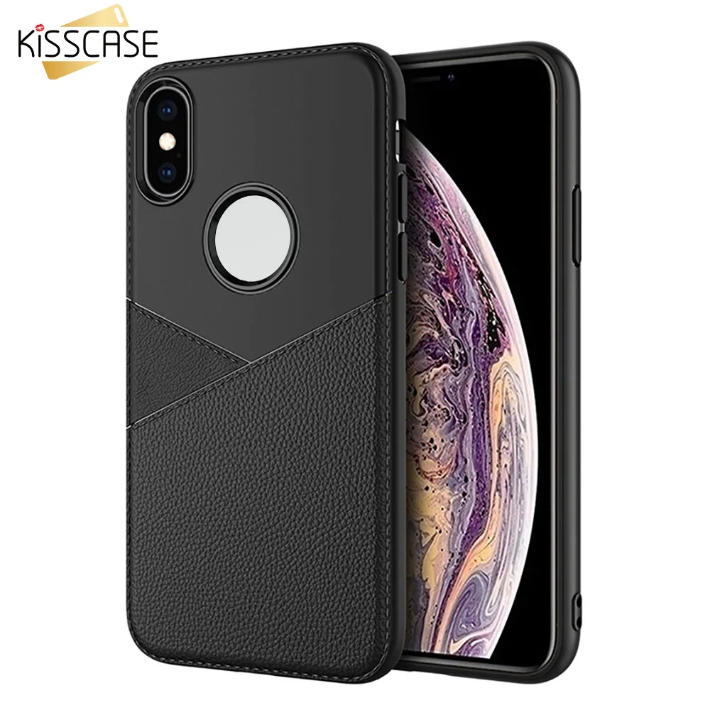 

KISSCASE Business Leather Phone Case For iPhone XR X XS MAX Soft Silicone Case For iPhone 8 7 6 6s Plus Fundas Coque Covers Capa