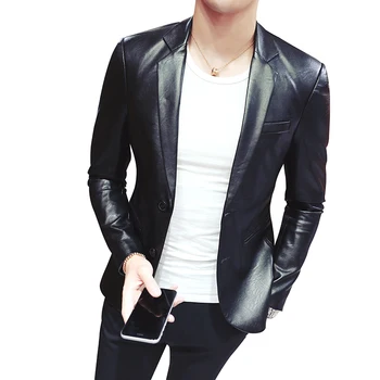 

New Arrival Fashion Blazer Mens Classic Mens Suit Jackets Coats Hot Sale Casual Jackets Solid Color PU Men Blazer Jackets Men