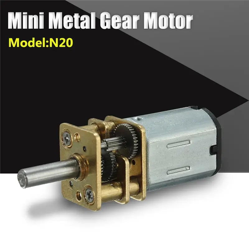 New Arrival DC 6V 200RPM Mini Metal Gear Motor With Gearwheel Model N20 3mm Shaft Diameter in 3D 