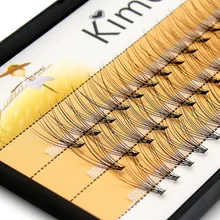 Kimcci натуральные Поддельные ресницы 60 шт 8/10/12/14 мм, для макияжа, индивидуальные кластера ресницы прививка Поддельные Накладные ресницы Cilio реснички