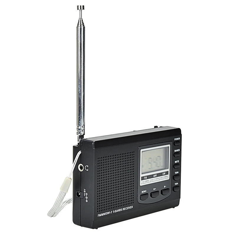 Портативные мини радиоприемники FM/MW/SW с антенной цифровой будильник fm радио