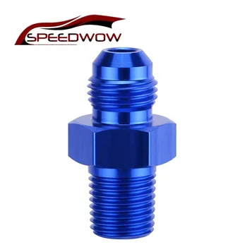 

SPEEDWOW Blue Aluminum Alloy Male AN4 To 1/4'' NPT Thread Straight Adapter Pipe Fuel Oil Fitting Hose Adapter Engine Parts