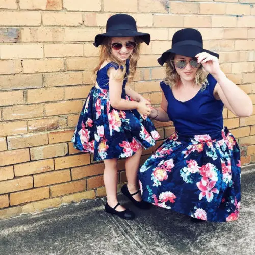 

Family Matching Outfits Mother & Daughter Adult Women Kids Girls Backless Floral Lace Summer Party Dress