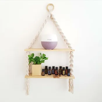 

Nordic Nursery Decor Wooden Wall Shelf With Pearl Yarn Kids Room Clothes Decoration Organizer Storage Holders Bookshelf Design