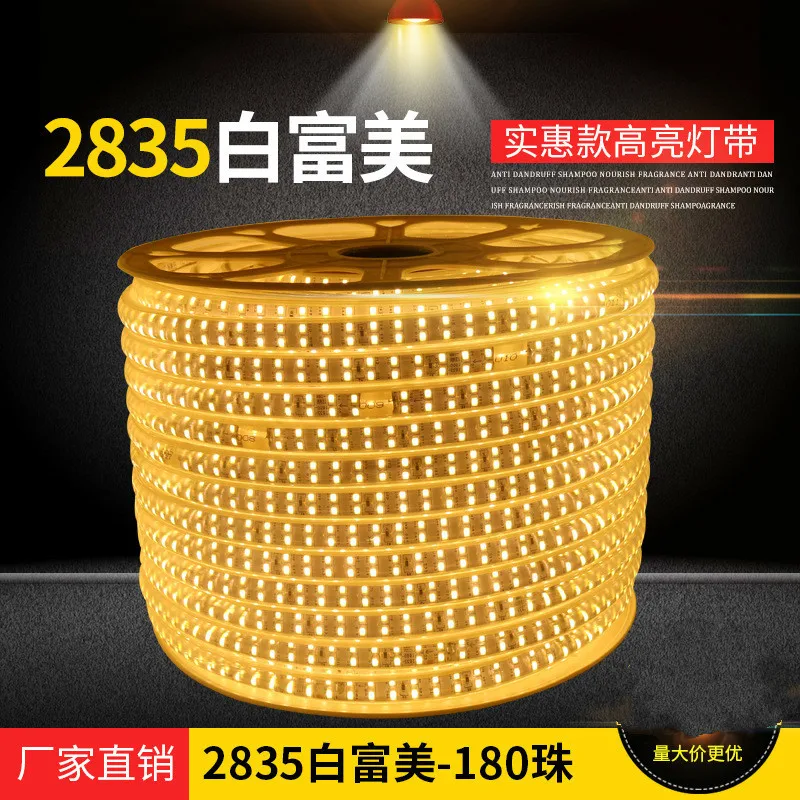 buy 100m AC 220V double row led light Led Strip 2835 180Leds M IP67 Waterproof With EU Power Adapter Flexible LED Tape Ribbon