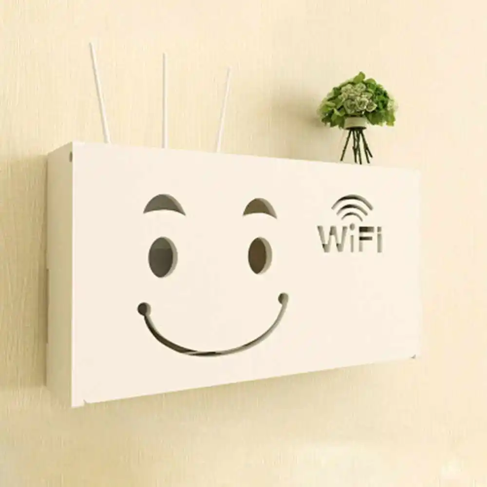 Беспроводной Wi Fi роутер ящик для хранения деревянная Пластиковая полка