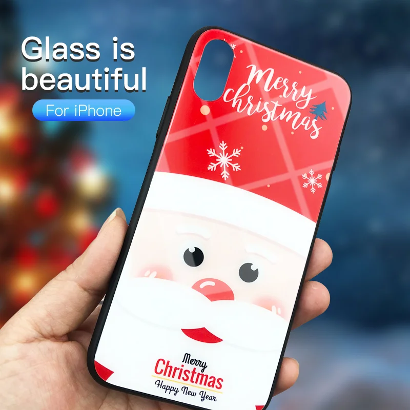 Lovely Santa Claus Christmas pattern Phone Case For iphone 7 6 6S 8 Plus X XS MAX XR Merry Tree Cute Back Cover Gift |