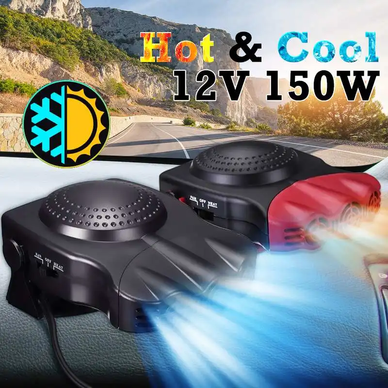 

2 In 1 Auto Car Van Heater Hot Cool Fan Windscreen Window Demister Defroster 12V 150W Electric Heater