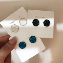 Новинка, корейские, винтажные, простые, темпераментные, нестандартные, карамельные цвета, полимерные, круглые, металлические серьги-гвоздики для женщин, вечерние, свадебные ювелирные изделия