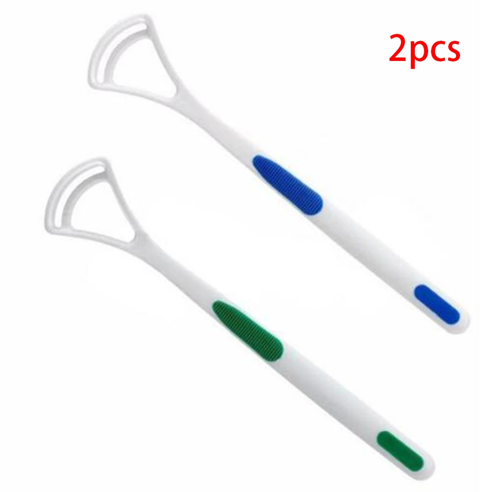 2Pcs Plastic Tongue Tounge Cleaner Scraper Care Oral Hygiene Mouth