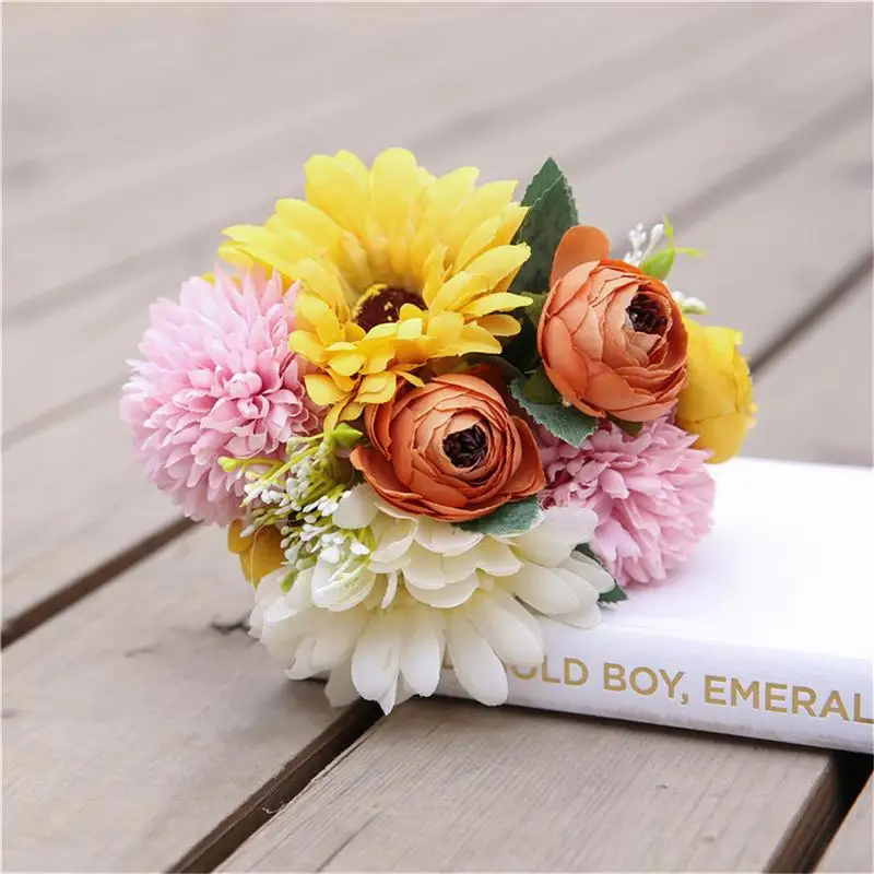 DIY Silk Daisy Artificial Flower High Quality Fake Chrysanthemum Flowers For Home Garden Wedding Decor