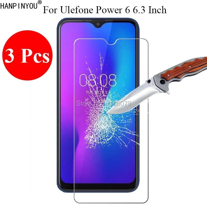 

3 Pcs/Lot New 9H 2.5D Tempered Glass Screen Protector For Ulefone Power 6 6.3" Protective Film + Clean Tools