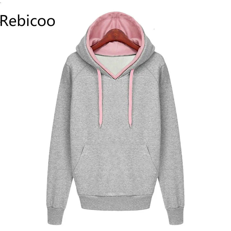 

Women Autumn Winter Sweatshirt Casual Double Hoodies Long Sleeve Female Pullover Loose Tops Sweatshirts Women's Clothings New