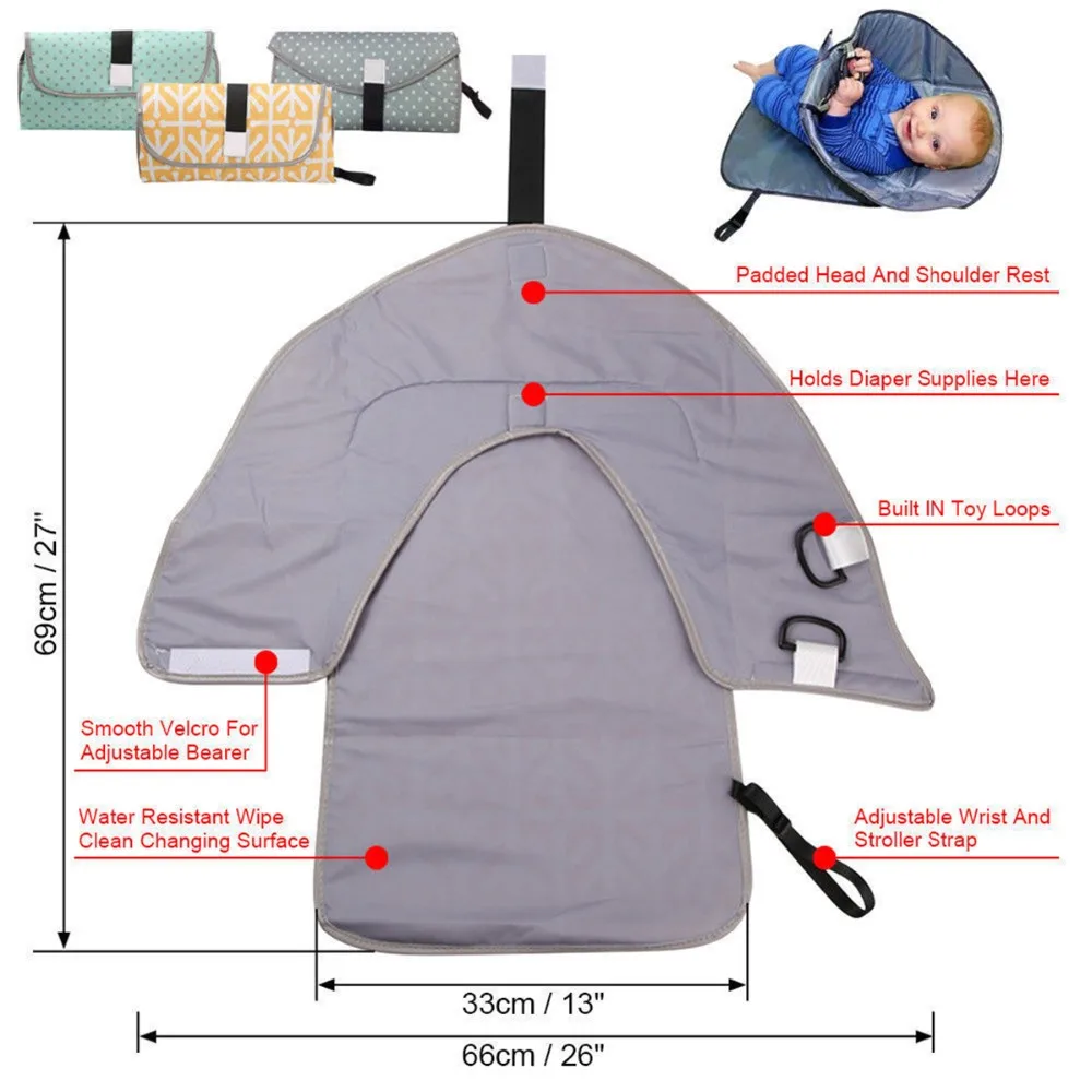 Портативный Пеленальный Коврик для пеленания, клатч для новорожденного, складной, чистые руки, пеленальный набор, мягкий гибкий коврик для путешествий, уход за ребенком
