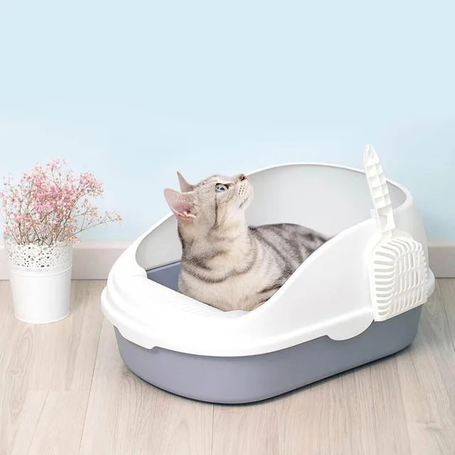 

Portable Cat Litter Bowl Toilet Bedpans Large Middle Size Cat Excrement Training Sand Litter Box with Scoop for Pets Kitty