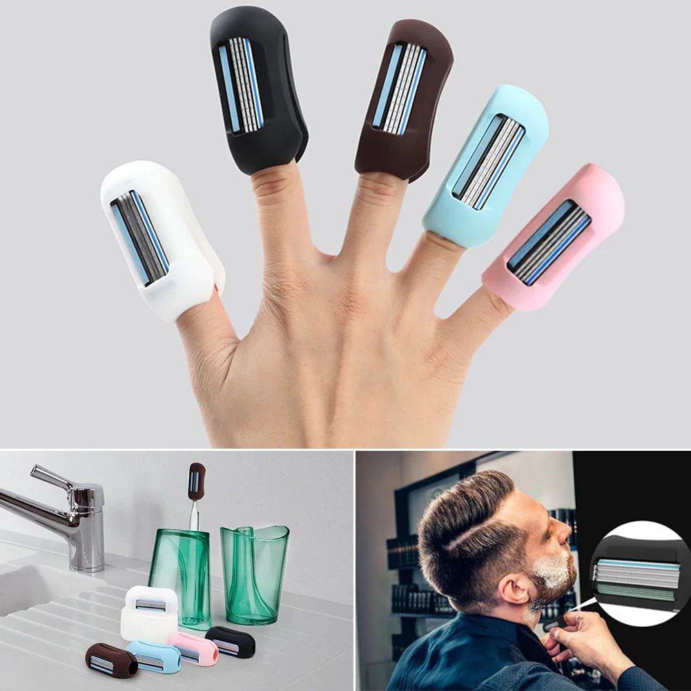 

2 In 1 Multifunctional Mini Portable Silicone Razor Finger Shaver Hiking Travel Toothbrush Cap