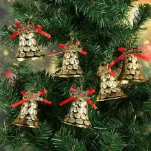 6 шт Пластик Подвески рождественские колокольчики елка подвесное украшение для дома вечерние год Рождественский Декор колокольчики для украшения подарков