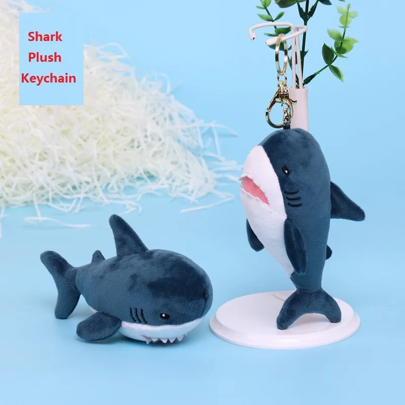 

Shark Doll Keys Ring Cartoon Creative Shark Children Plush Toys Bag Home Doll Decoration Collection Toy