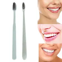 1 шт. Зубная щётка пшеницы мягкая бамбуковая зубная щетка из древесного угля глубокое очищение зубы отбеливающая щетка Зубная щетка из древесного угля полости рта приспособление для очистки