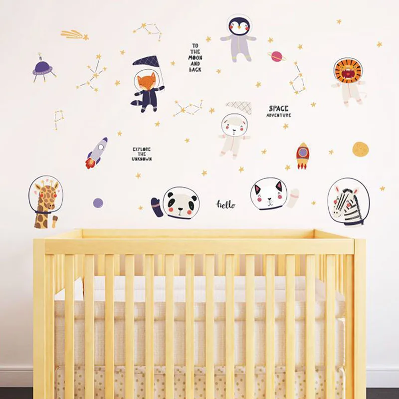  Tofok Cartoon Animal Wall Sticker Adventure Dreamers Children Room Gateway Bedroom Kindergarten Mur - 33008358963