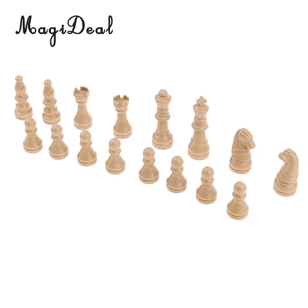 MagiDeal 16 шт. сменные пластиковые шахматы/Шахматный набор бежевый подарок на день рождения вечерние принадлежности Международный шахматный набор