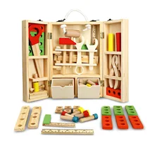 Детский набор инструментов для самостоятельного ремонта деревянных изделий, Набор игрушечных инструментов с портативным набором инструментов