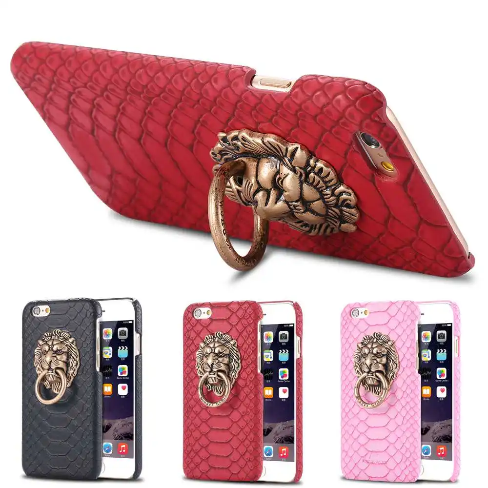 KISSCASE Роскошные пикантные змеиной кожи чехол для iPhone X XS кольцо Лев 8 S 7 6 Plus жесткий