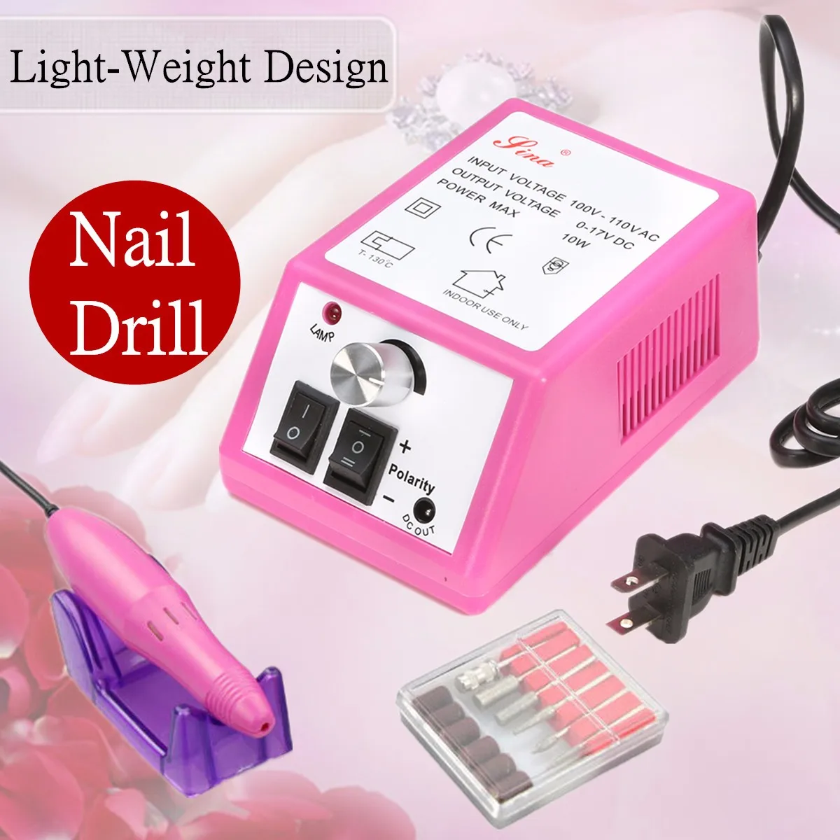 

Electric Manicure Pedicure File Nail Drill Machine Art Pen Set Kit US Plug Professional Studio Buffing Shaping Emery Tool Pusher