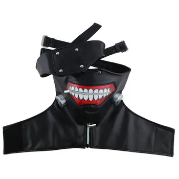 

Party Cosplay Mascaras De Anime Adjustable Zipper Halloween Masks Pu Leather Japanese Blinder Tokyo Ghoul Kaneki Ken Mask