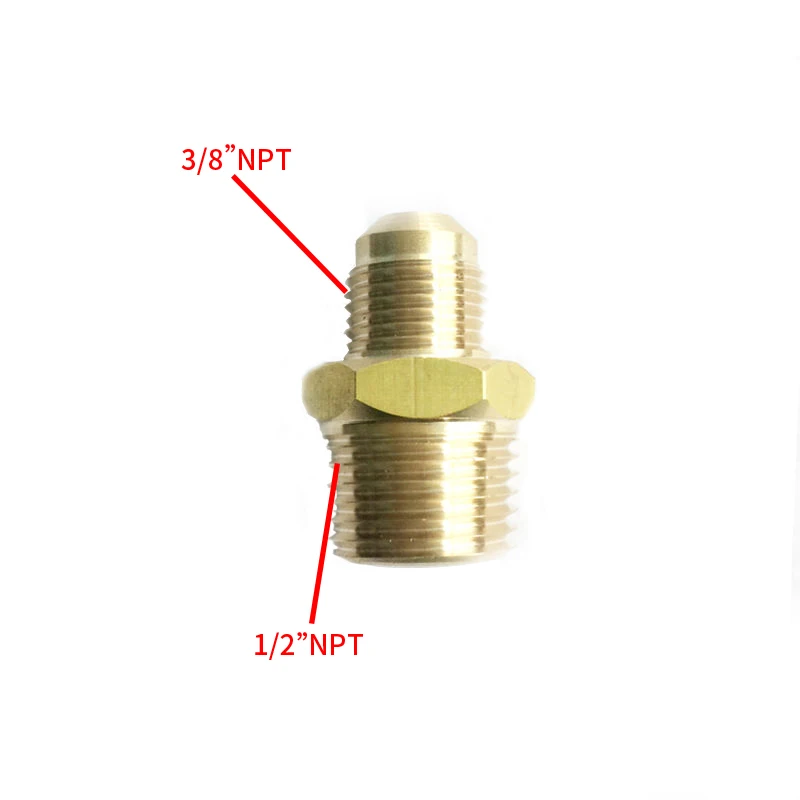 2 шт. компрессионные металлические латунные пары фитинги для труб, половинный газовый адаптер, 3/" вспышка х 1/2" Мужская труба