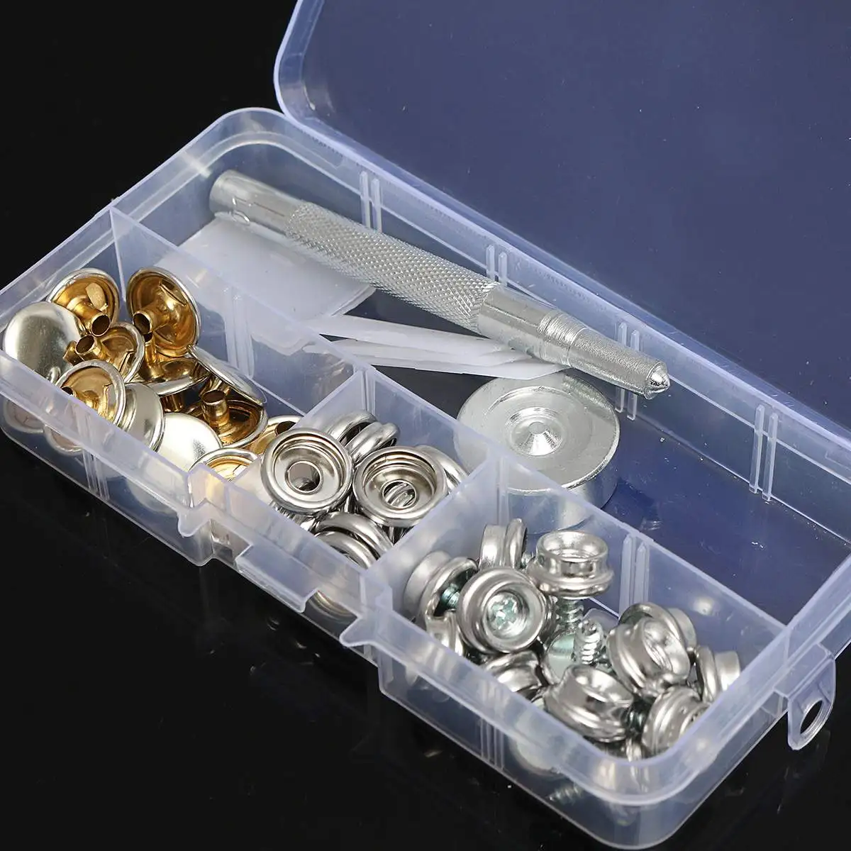 

15Set 10MM Snap Fastener Screws Button Kit With Attaching Tool For Boat Marine Canvas