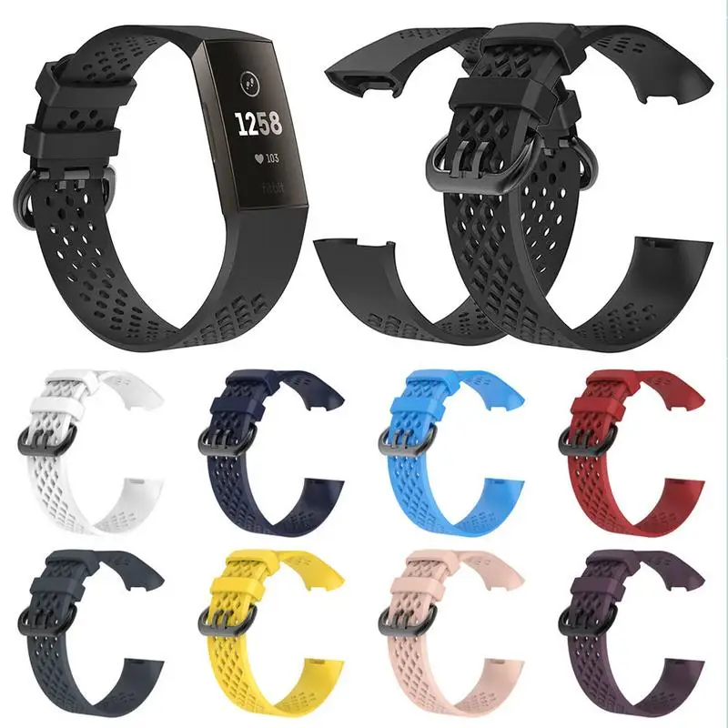 Силиконовые спортивные сменные ремешки для часов ремешок на запястье Fitbit Charge 3