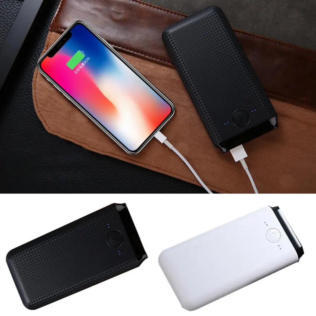 6x18650 Powerbank Чехол Двойной порты usb DIY батарея хранения type C Micro USB вход