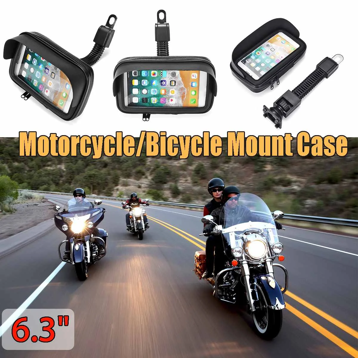 

6.3 inch Waterproof Bike Bicycle Mobile Phone Holder Stand Motorcycle Handlebar Mount Bag For iphone X for Samsung for Huawei