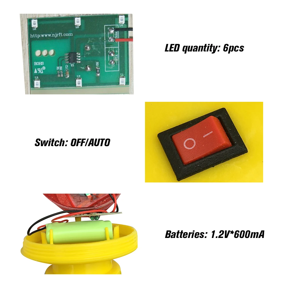 Солнечная световая сигнализация 6 шт. светодиоды красный свет на солнечных батареях Предупреждение ющие лампы сигнальная лампа/Маяк свет/дорожные сигнальные лампы