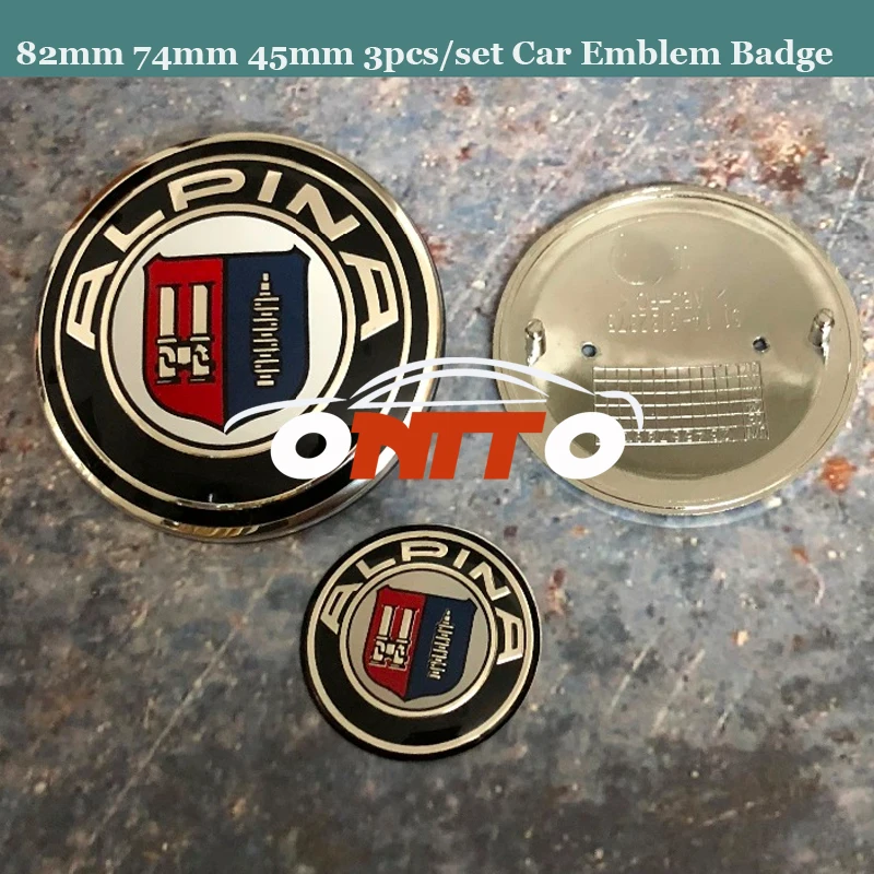 KIT 7 INSIGNIAS PARA BMW // LOGO ALPINA // CAPO MALETERO RUEDAS VOLANTE