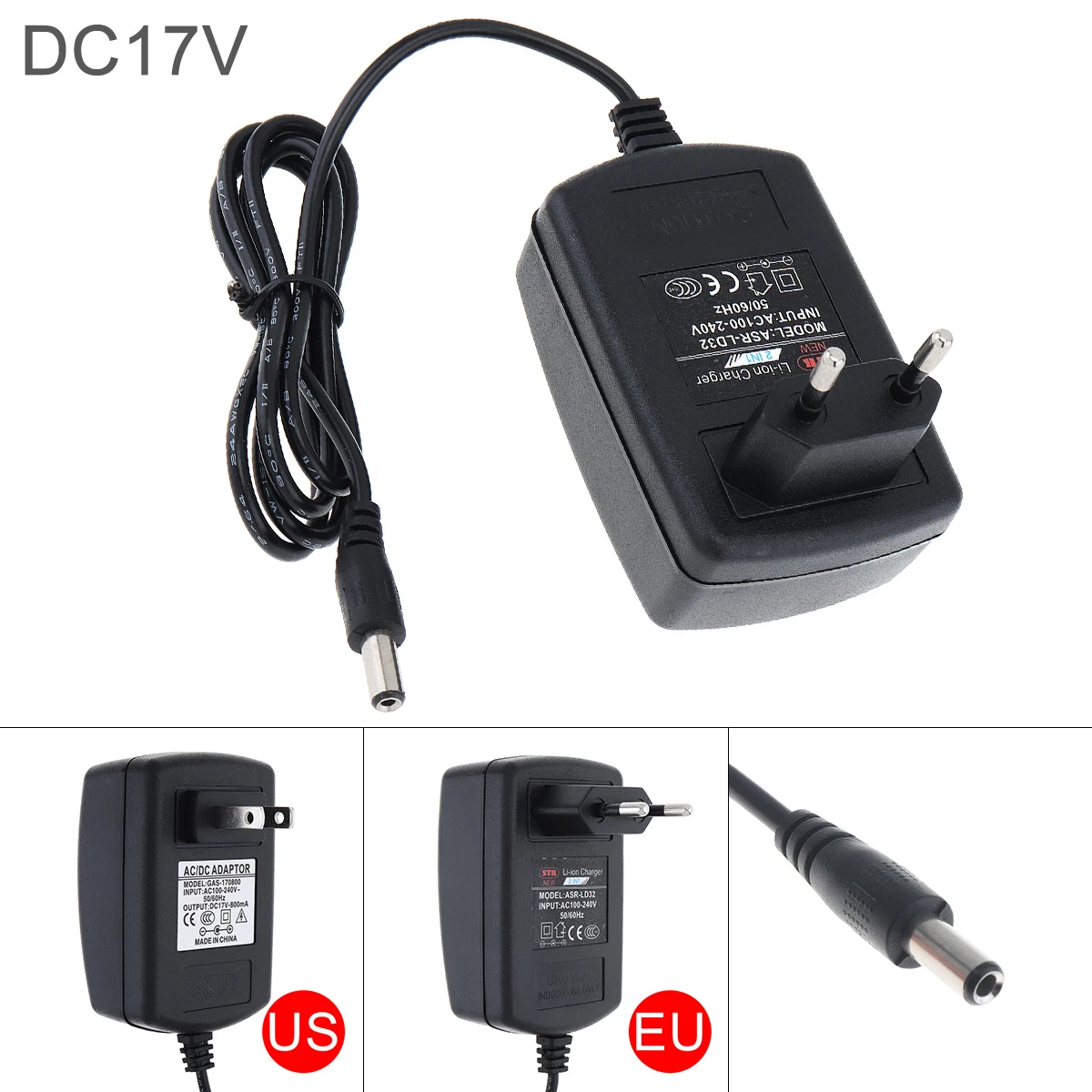 Portable Lithium Battery Rechargeable Charger DC 16.8-17V Support 100-240V Power Source for Lithium Electrical Drill Screwdriver