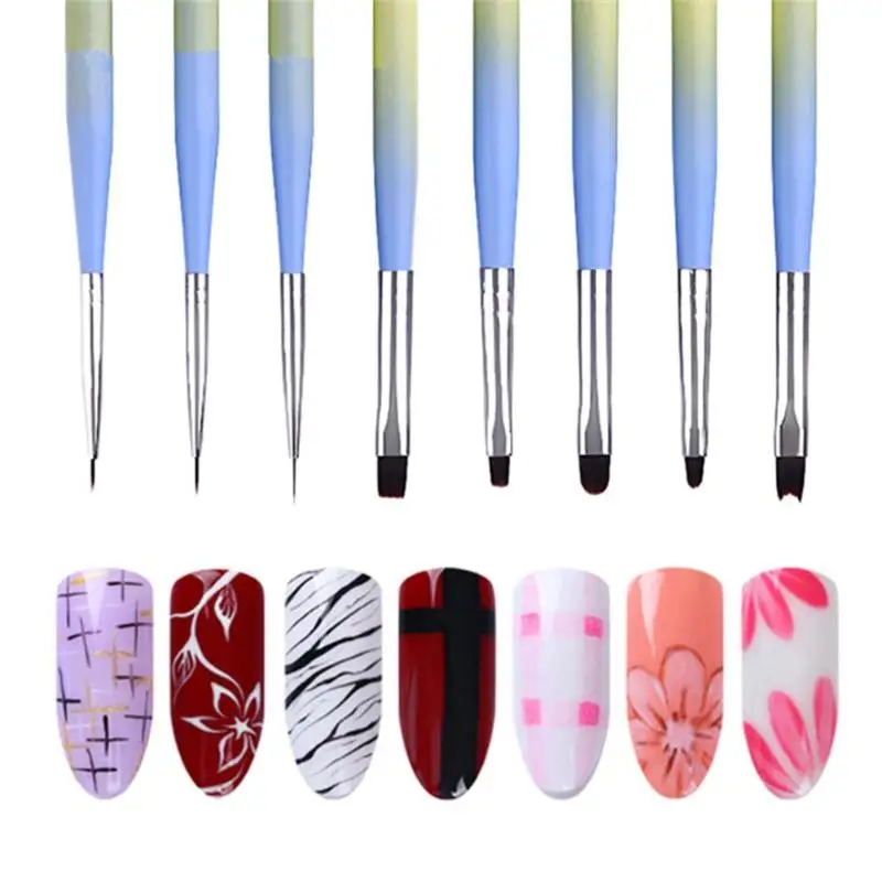 

1pc Nail Liner Dotting Pen Colorful Painted UV Gel Nail Brush Manicure Tool 8 Styles Manicure Pen 15.5cm Nail Decor